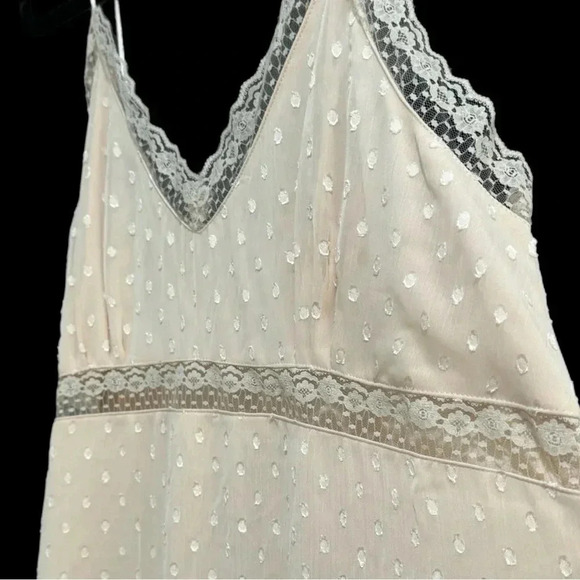 New BAND OF THE FREE Amalie Ivory Midi Dress Sleeveless Lace Boho Cottage Sz L - Picture 5 of 12